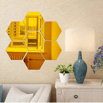 Acrylic Hexagon wall decor Mirror - Luxenish