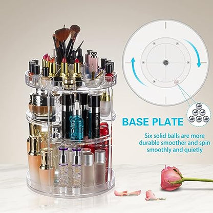 360° Rotating Crystal Makeup Organizer