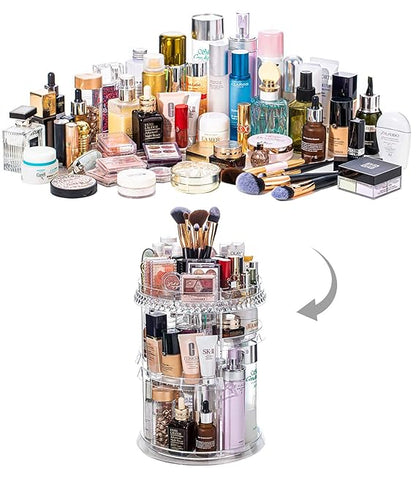 360° Rotating Crystal Makeup Organizer