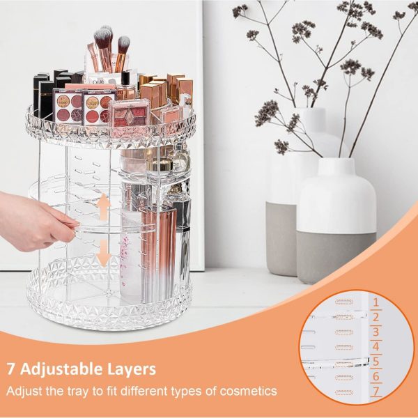 360° Rotating Crystal Makeup Organizer