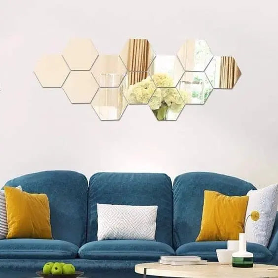 Acrylic Hexagon wall decor Mirror - Luxenish