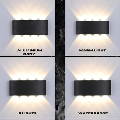 8-Watt IP65 Waterproof LED Wall Light – 8-Sided Aluminium Outdoor Lamp