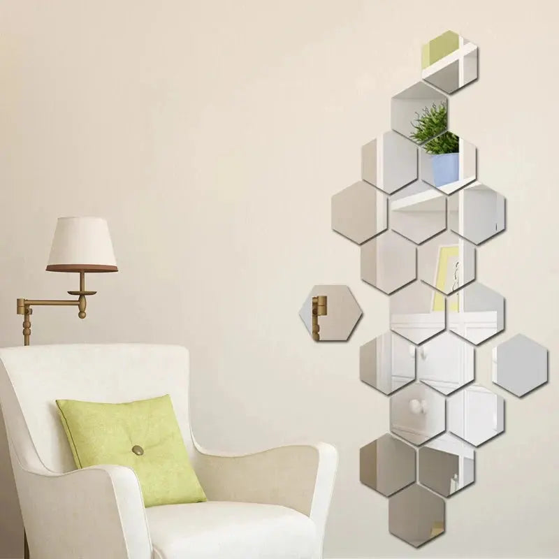 Acrylic Hexagon wall decor Mirror - Luxenish