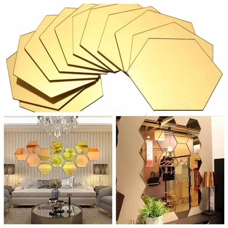 Acrylic Hexagon wall decor Mirror - Luxenish