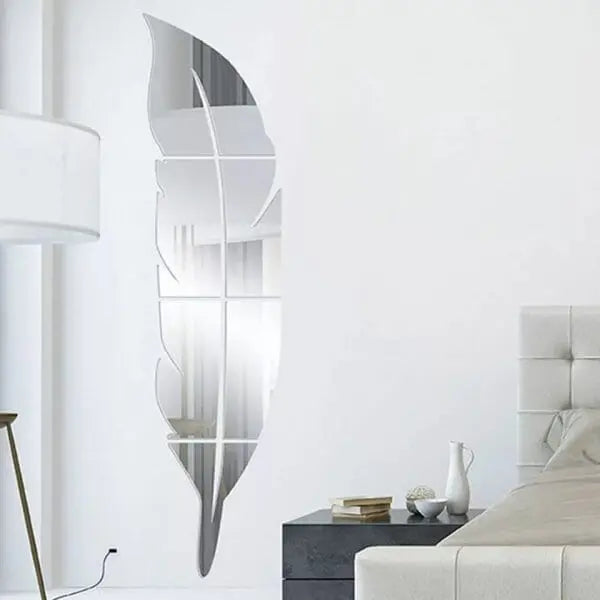 Acrylic Leaf Mirror Wall Sticker - Luxenish