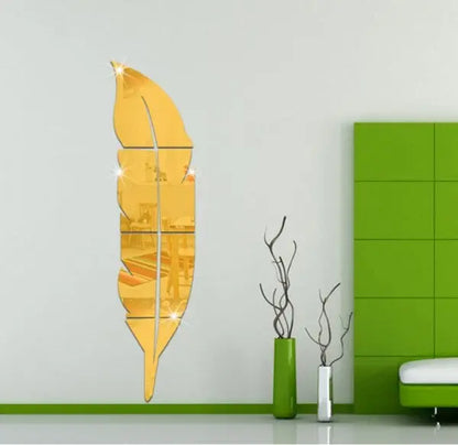 Acrylic Leaf Mirror Wall Sticker - Luxenish