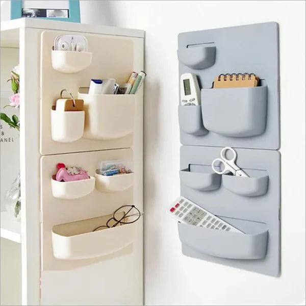 Plastic Self-adhesive Storage Rack Wall Refrigerator Mounted Holder