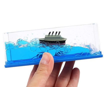 Titanic Cruise Iceberg Liquid Wave Toy – Calming Movement for Office & Home